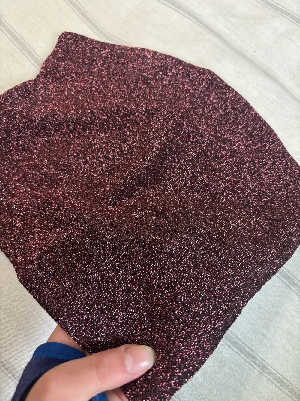Shimmering Metallic Strapless Bandeau Top- Burgundy Red Sparkle
